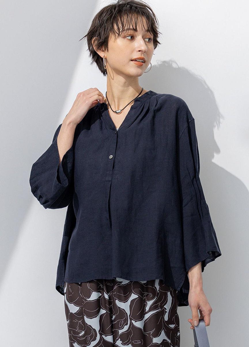經典LIBECO亞麻飄逸襯衫  