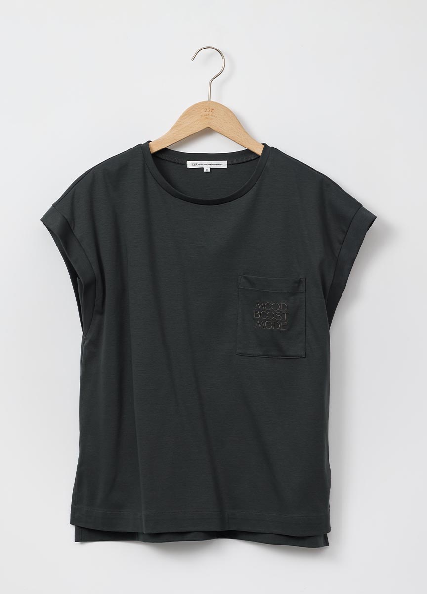 刺繡掛肩短袖上衣(網路限定色)