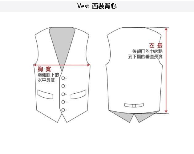 SIZE GUIDE 尺寸丈量對照表 11 西裝背心