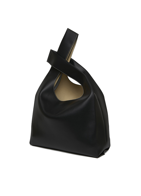 Sac 皮革托特包-大 Black